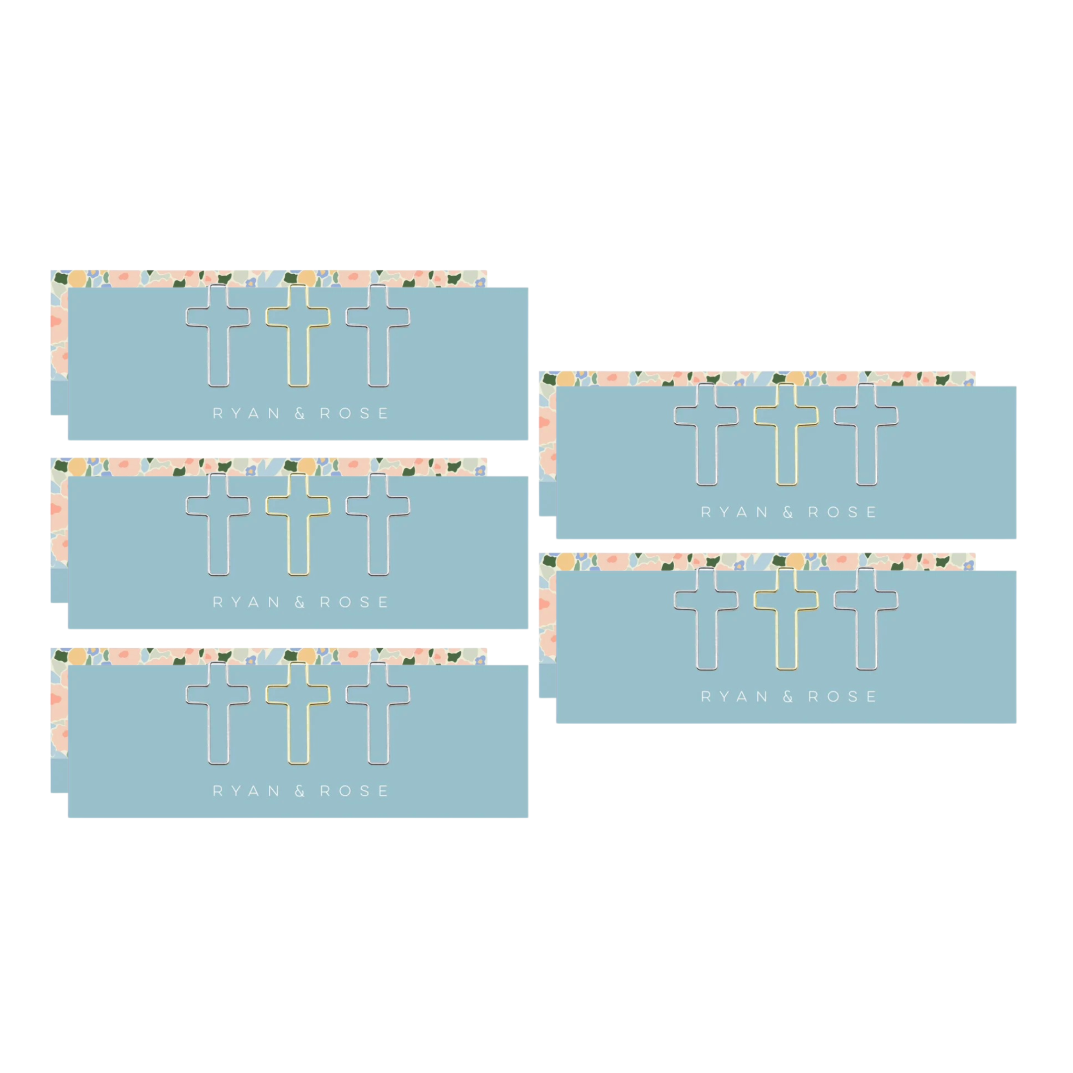 Bookmark + Cross Paper Clips 5 Pack