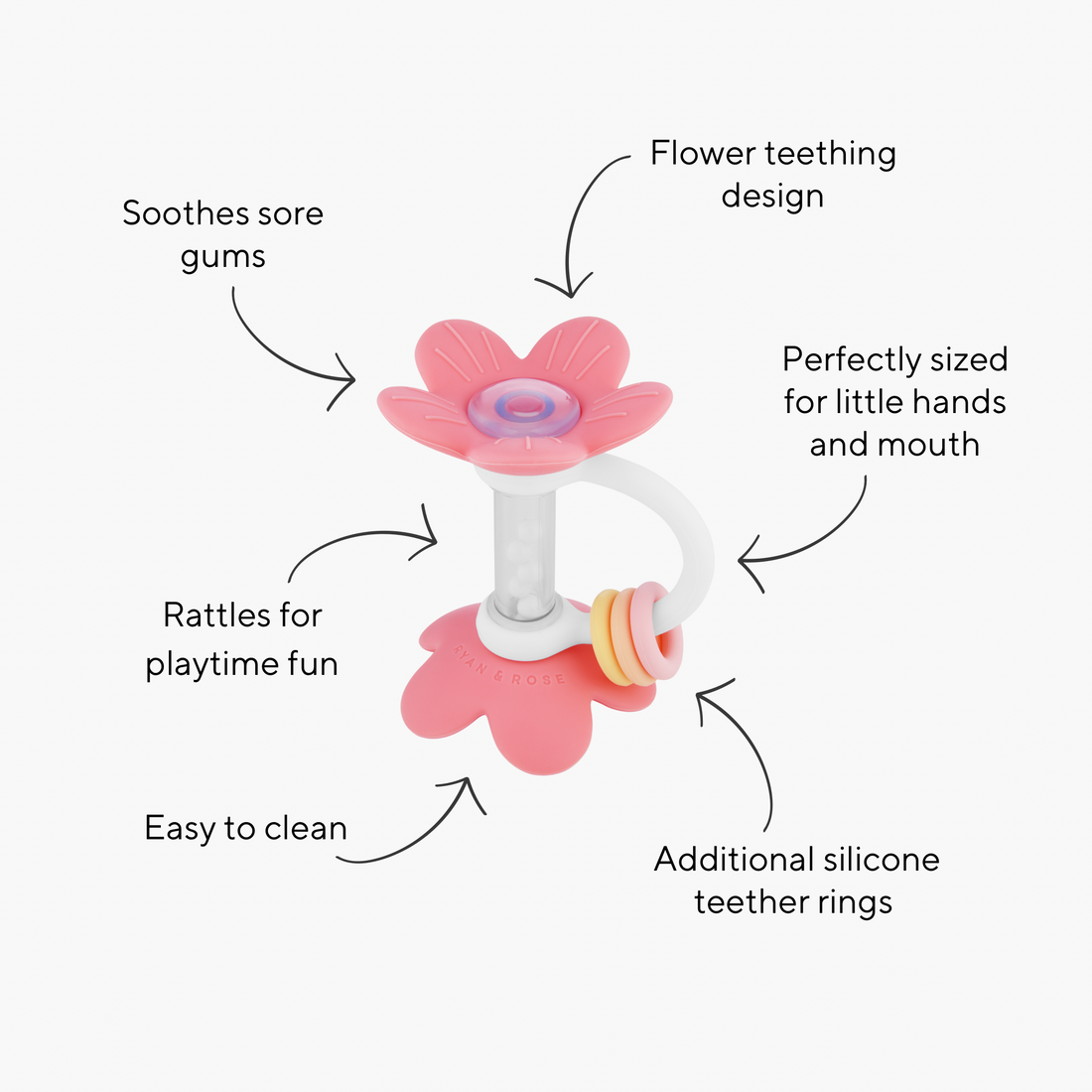 Flower Teether Rattle Toy